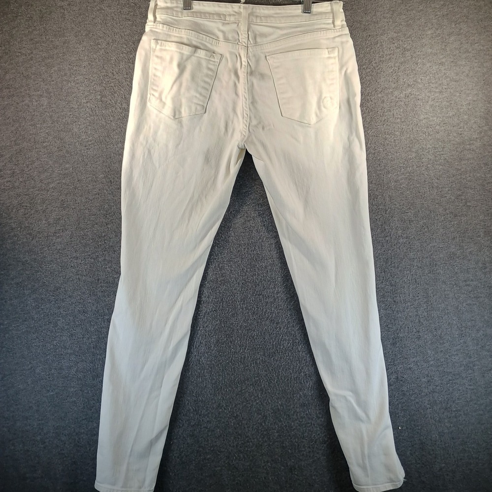 CJ by Cookie Johnson Jeans Women 8 29x30 White Mid Rise Pockets Logo Made In USA - Picture 7 of 12